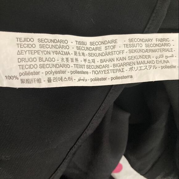 Zara Y2k Blouse size M Black Sheer Long Sleeves V-Neck Puff - Picture 6 of 8